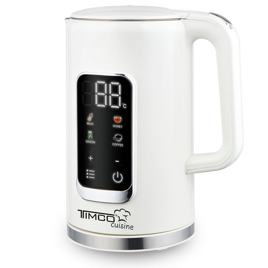 Tetera Electrica Digital con Control de Temperatura 1.7 L Jarra Eletrica para calentar agua Timco JE8723DB