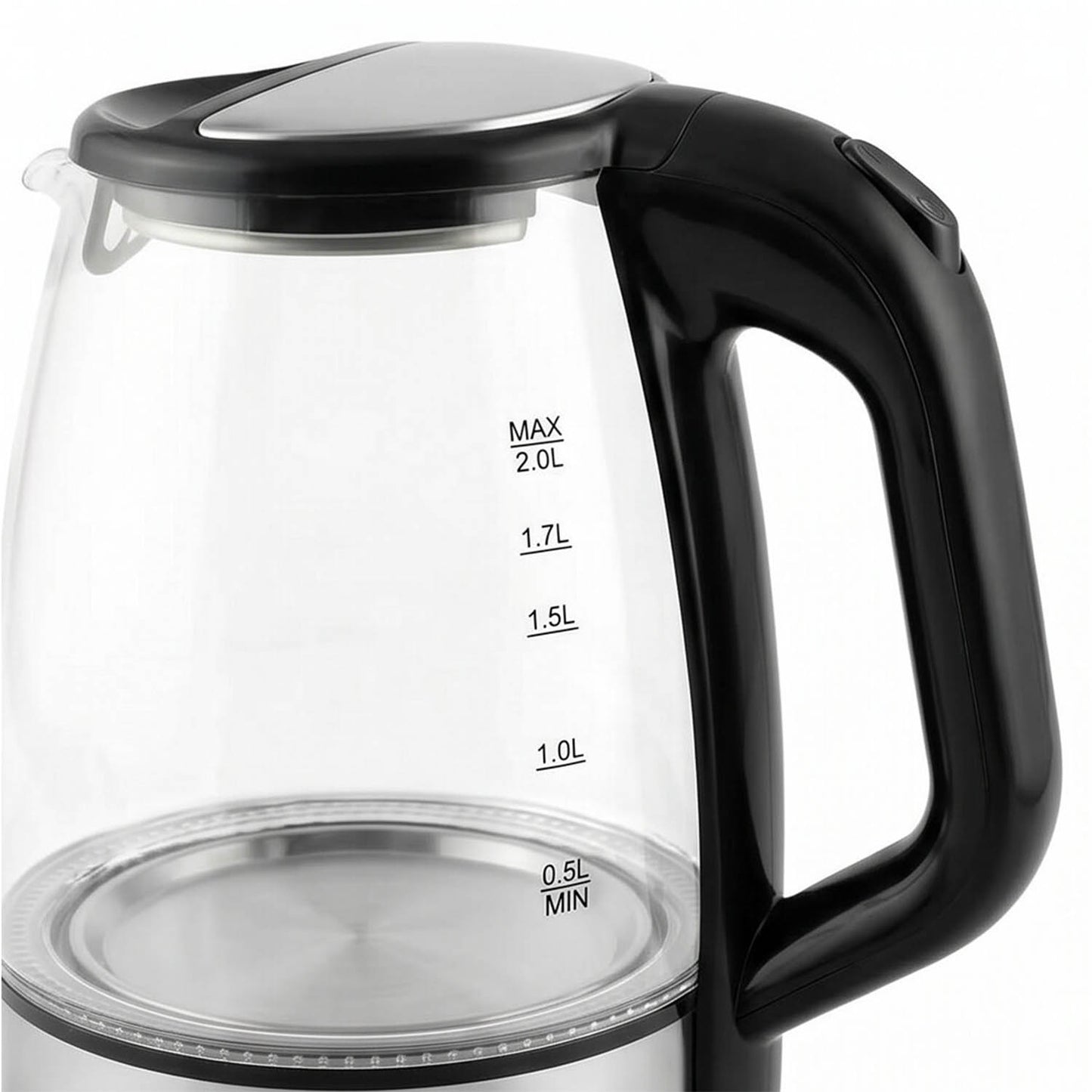 Tetera Electrica TIMCO JE901 Jarra de Vidrio Capacidad 2 L 1100W Potencia Apagado Automático