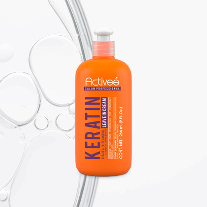 Crema para Peinar Activee Professional Keratin Tecnologia para cuidado Intensivo de Cabello Quimicamente tratado Libre de Sal