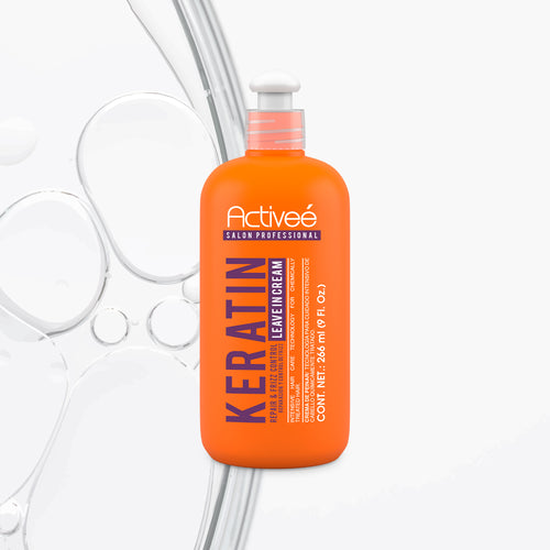 Crema para Peinar Activee Professional Keratin Tecnologia para cuidado Intensivo de Cabello Quimicamente tratado Libre de Sal