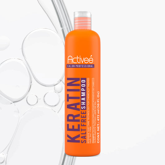 Shampoo Activee Professional Keratin Tecnologia para cuidado Intensivo de Cabello Quimicamente tratado Libre de Sal