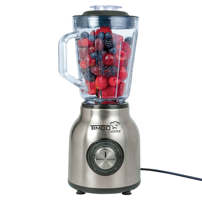 Licuadora Vaso de Vidrio 1.5 L 2 Velocidades Pica Hielo Acero Inoxidable Timco LICX921