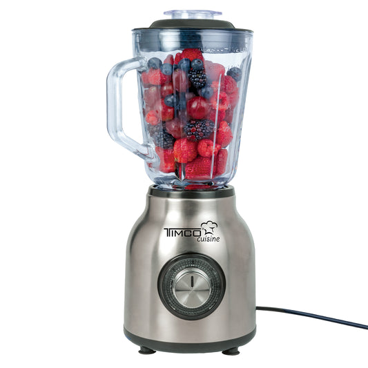 Licuadora Vaso de Vidrio 1.5 L 2 Velocidades Pica Hielo Acero Inoxidable Timco LICX921