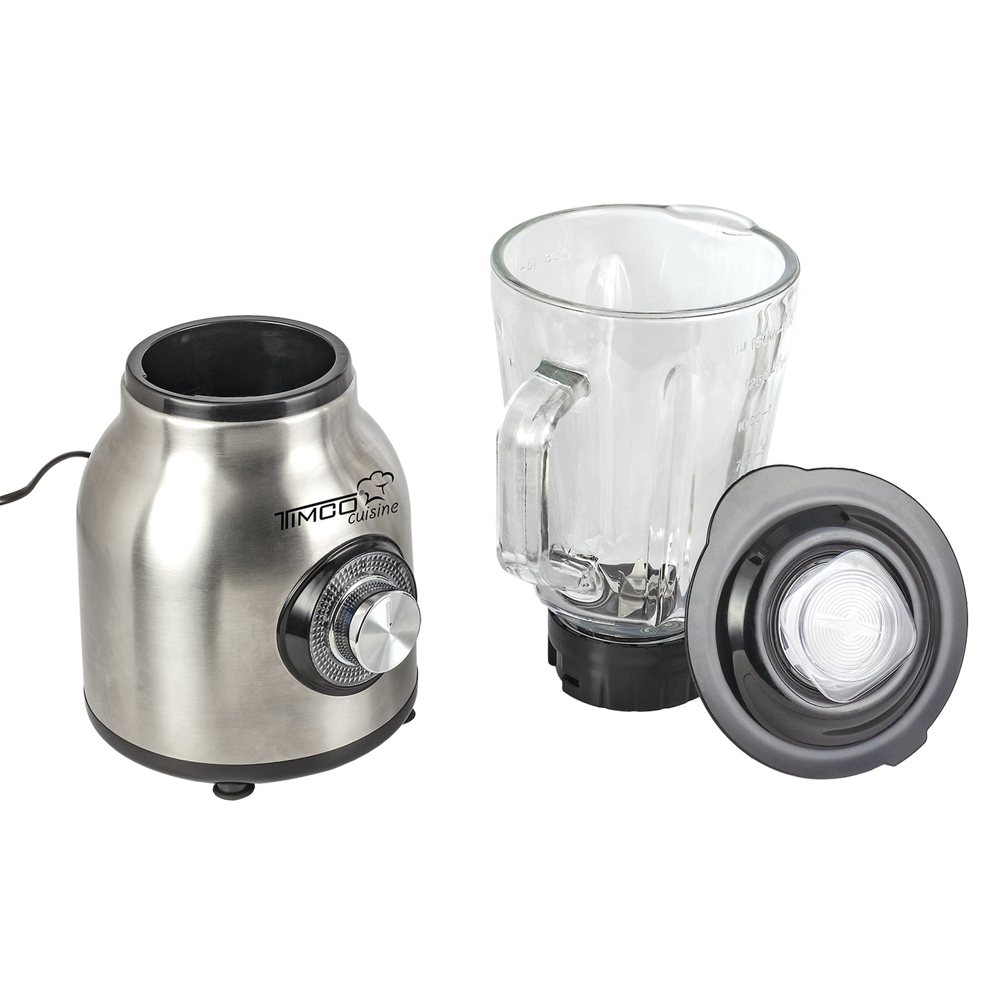 Licuadora Vaso de Vidrio 1.5 L 2 Velocidades Pica Hielo Acero Inoxidable Timco LICX921