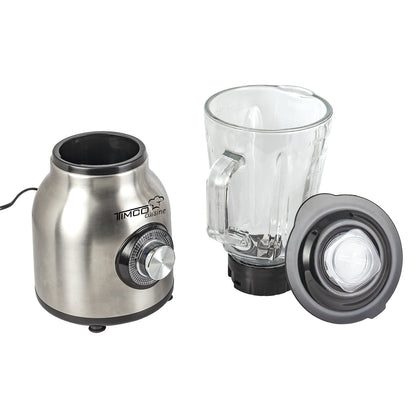 Licuadora Vaso de Vidrio 1.5 L 2 Velocidades Pica Hielo Acero Inoxidable Timco LICX921