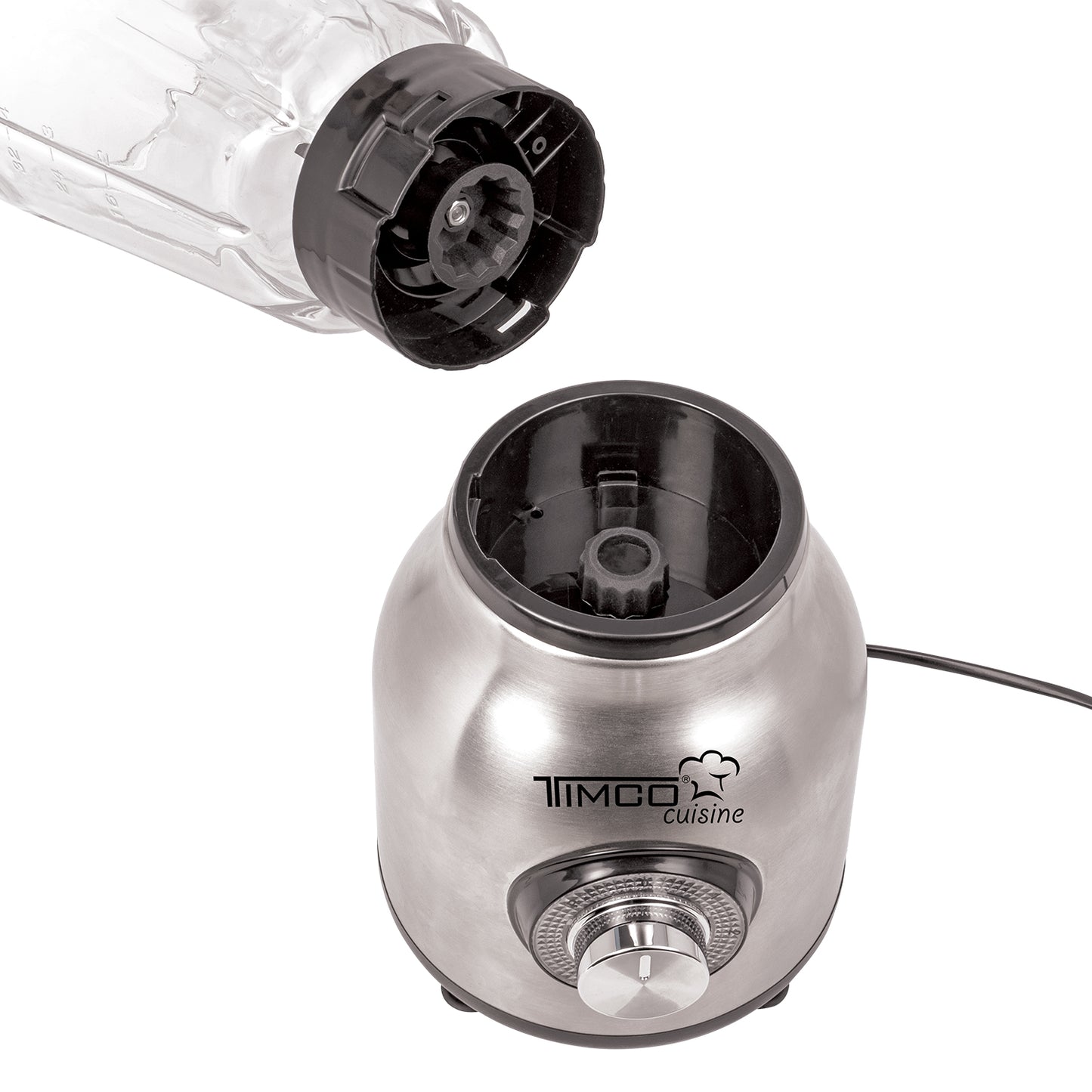 Licuadora Vaso de Vidrio 1.5 L 2 Velocidades Pica Hielo Acero Inoxidable Timco LICX921