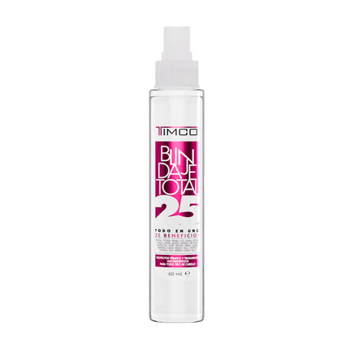 Spray Multibeneficios Protector térmico 25 en 1 Sin enjuague Unisex Total Power 60 ml Timco LIQ25 MINI