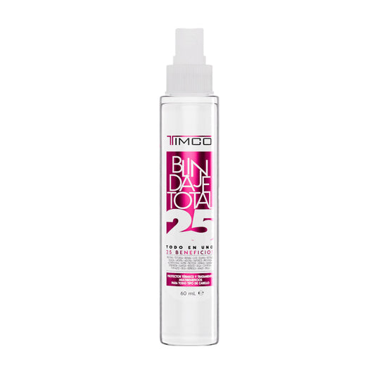 Spray Multibeneficios Protector térmico 25 en 1 Sin enjuague Unisex Total Power 60 ml Timco LIQ25 MINI