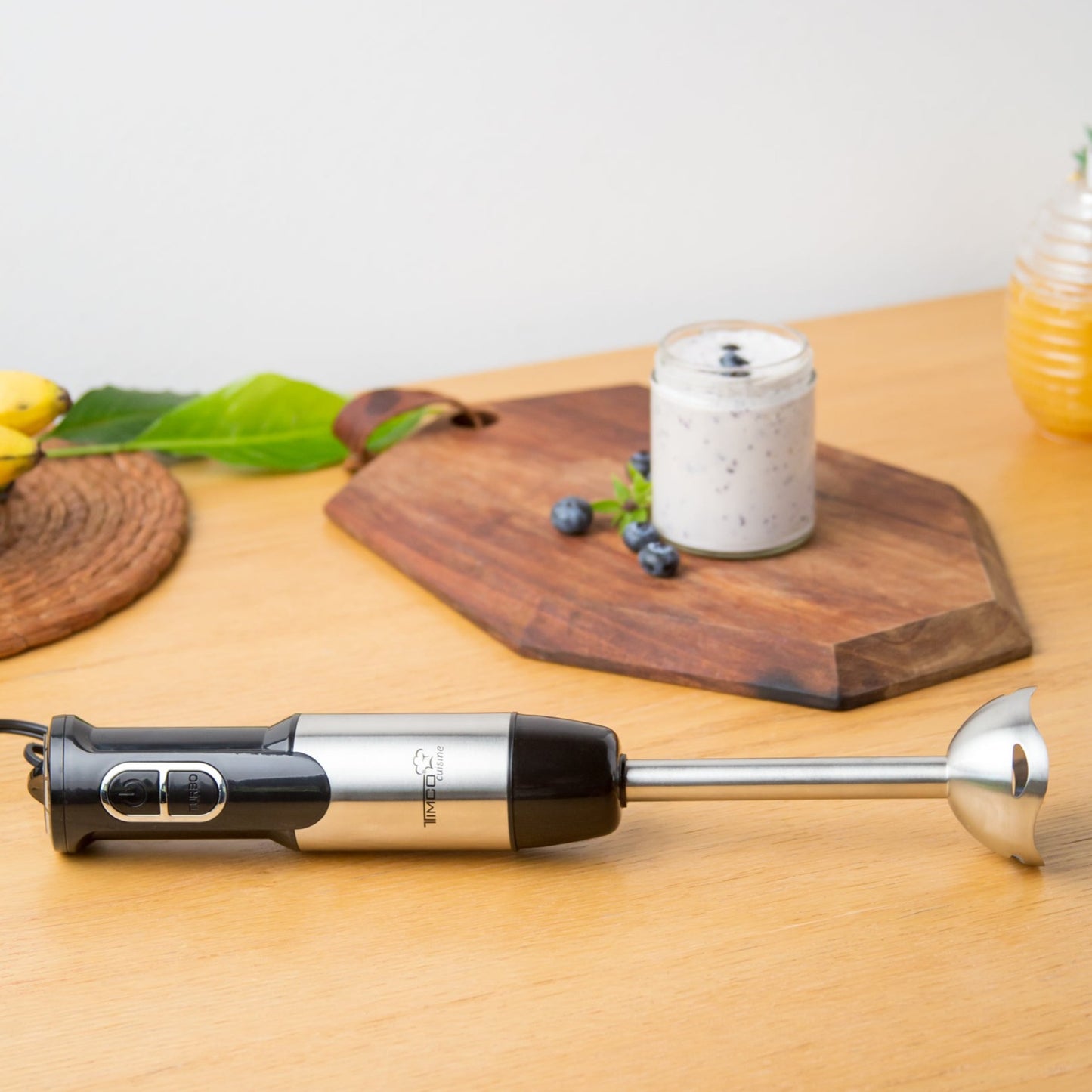 Batidora Multifuncional de Inmersion 4 en 1 Licuadora de Mano Acero Inoxidable Timco BAT2203