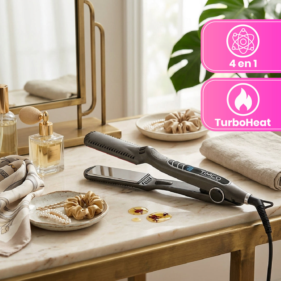Plancha Alaciadora de Cabello Uso Profesional Infrared 4 en 1 Timco LM-1066