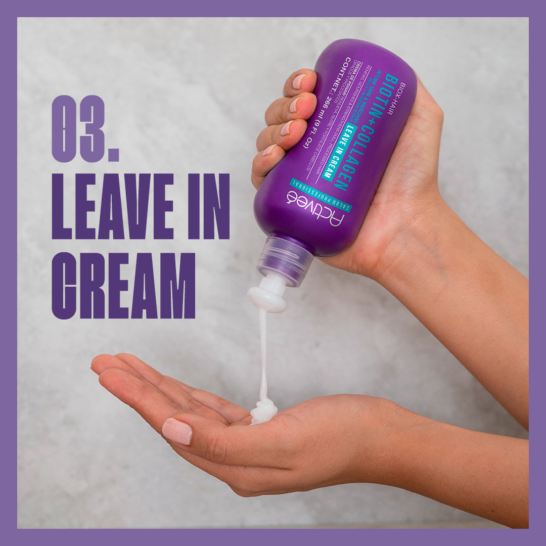 Crema para Peinar Activee Professional Biotin+Colagena Renueva Nutre y Fortalece Cabellos Opacos y Procesados Libre de Sal