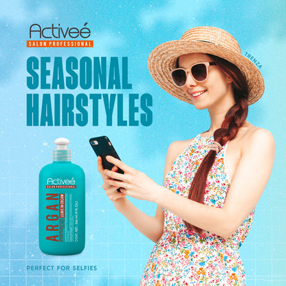 Crema para Peinar Activee Professional Argan Tecnologia para cuidado Intensivo de Cabello Teñido o Dañado Libre de Sal