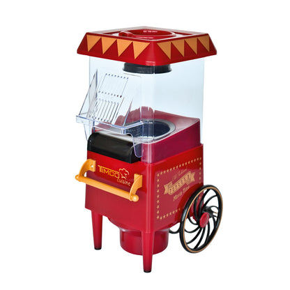 Maquina para Palomitas TIMCO 1200W Palomera Eléctrica Sin Aceite con Aire Caliente Diseño Tipo Carrito Tapa Medidora PALO-820