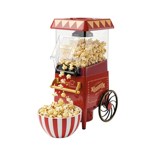 Maquina para Palomitas TIMCO 1200W Palomera Eléctrica Sin Aceite con Aire Caliente Diseño Tipo Carrito Tapa Medidora PALO-820