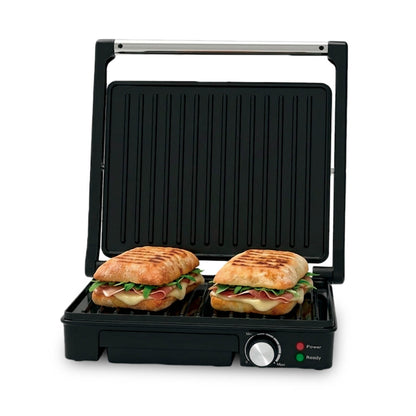Parrilla Panini Grande TIMCO 1600W Sandwichera Profesional Acero Inoxidable Placas Antiadherentes 28×22 cm PANINI510M