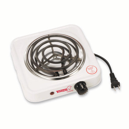 Parrilla Eléctrica 1 Quemador con Termostato Color Blanco Timco PE-01