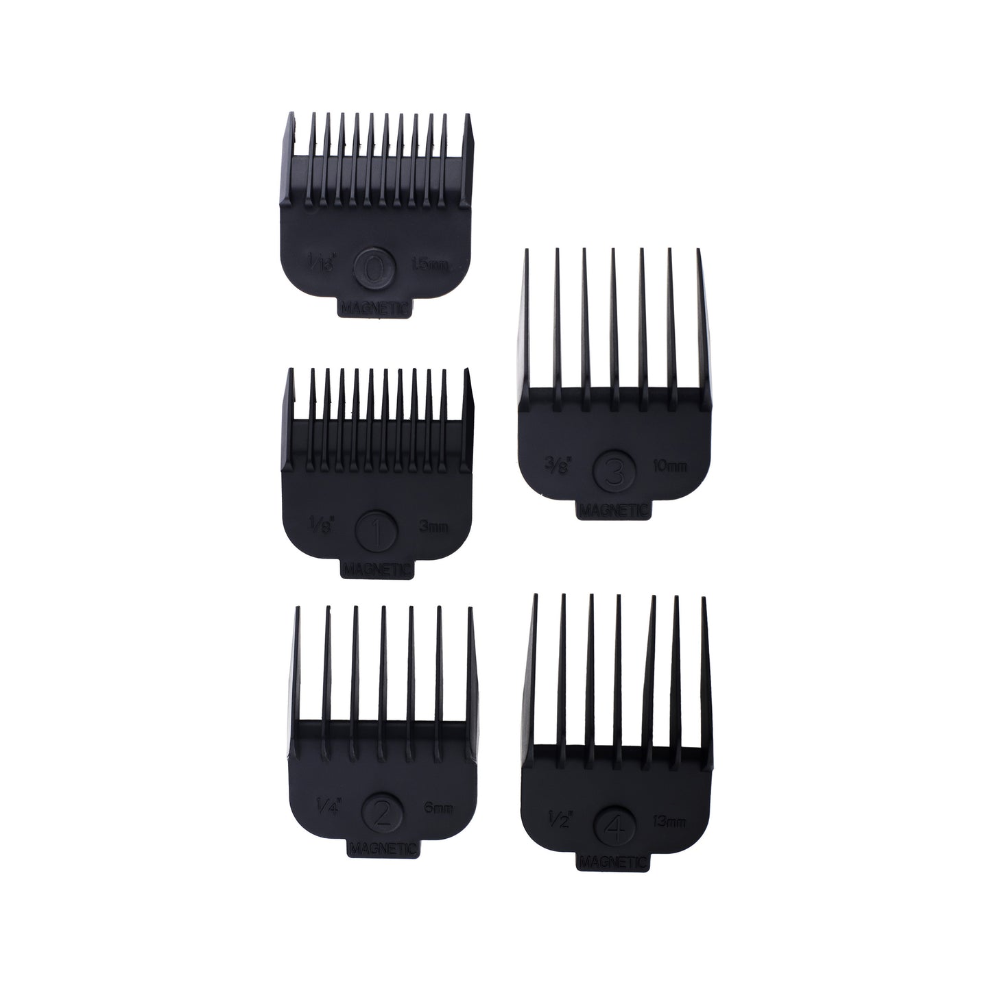 Kit Combo 5 Peines Guia de Aumento Magnéticos Maquina de Corte Cabello Uso Profesional Timco Pei-05