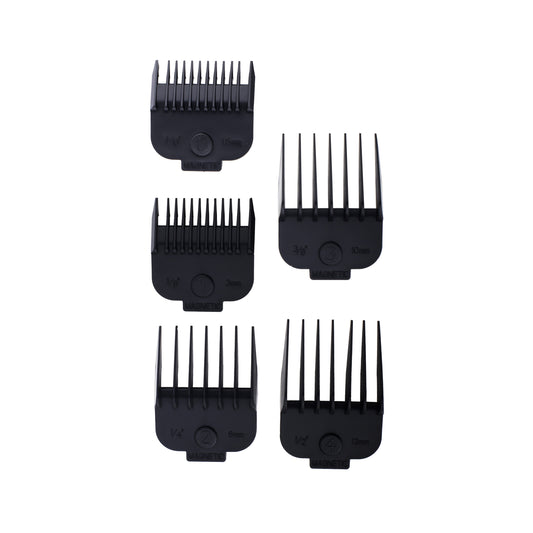 Kit Combo 5 Peines Guia de Aumento Magnéticos Maquina de Corte Cabello Uso Profesional Timco Pei-05