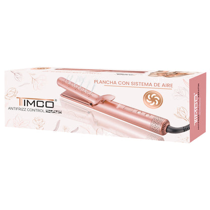 Plancha Alaciadora de Cabello con Sistema de Aire Antifrizz Control Keratin Timco PHS109