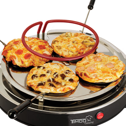 Horno Eléctrico para Pizza Mini Portátil Cerámica 4 Piezas Timco PIZZA4
