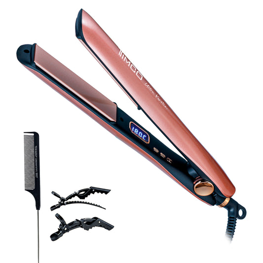 Plancha para Cabello Keratin Cerámica + Iónica Control de Temperatura LED Voltaje Dual Antifrizz Timco PYB1442