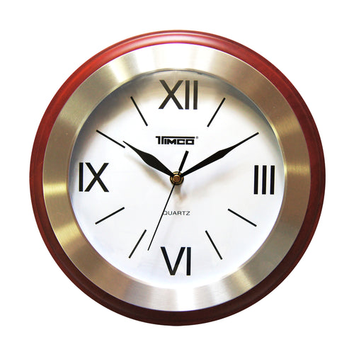 Reloj de Pared Analógico Madera con Acero inoxidable Timco RA-70A