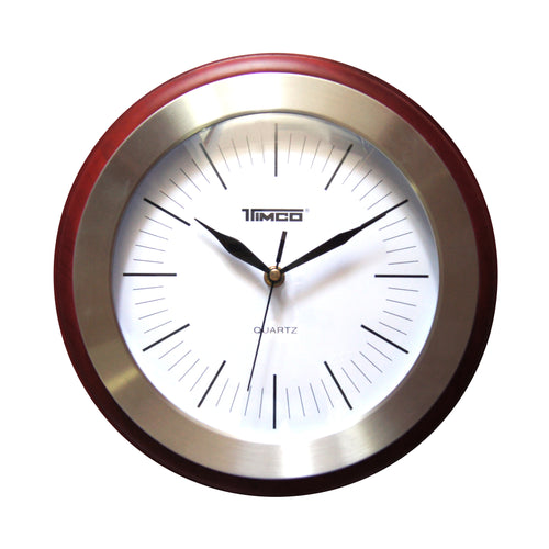 Reloj de Pared Analógico Madera con Acero inoxidable Timco RA-70B