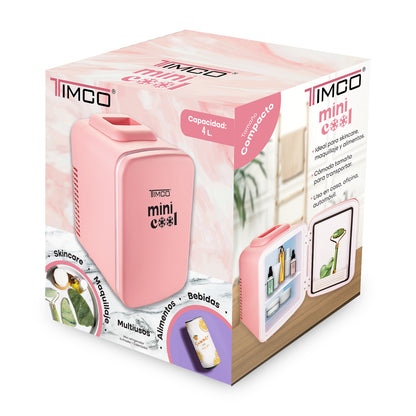 Mini Refrigerador Portatil 4 L Enfria y Mantiene Calor Ideal para Skincare Timco REMIN4LA1