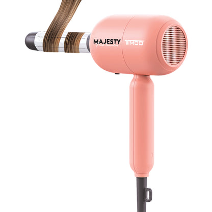 Secadora de Cabello Rizador 2 Barriles 25 mm Majesty Peach Tourmaline Timco SDD104