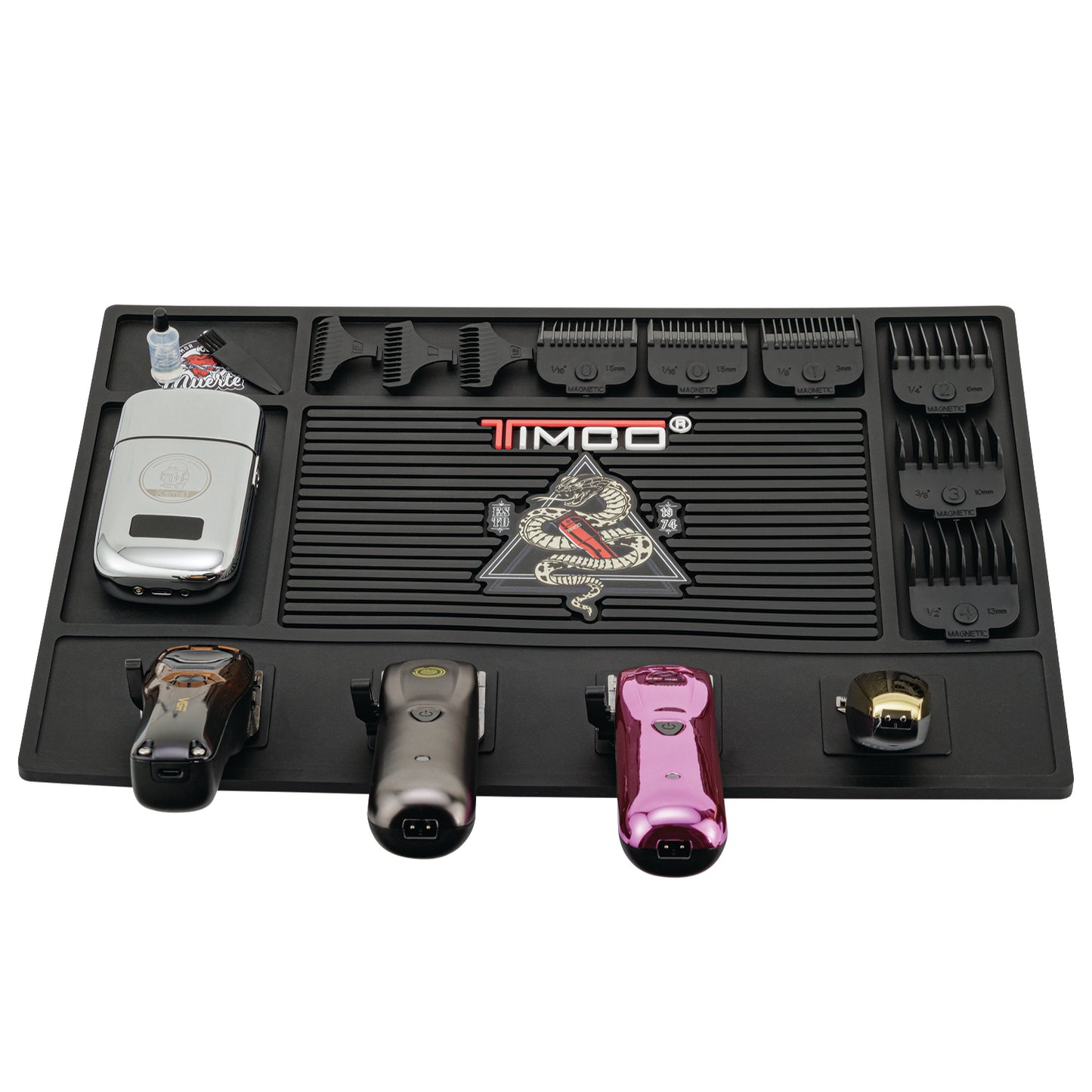 Tapete Magnetico Profesional para Barberia Antideslizante Clipper Maquina de Corte de Cabello Organizador de herramientas Resistente al calor  Timco TAP01