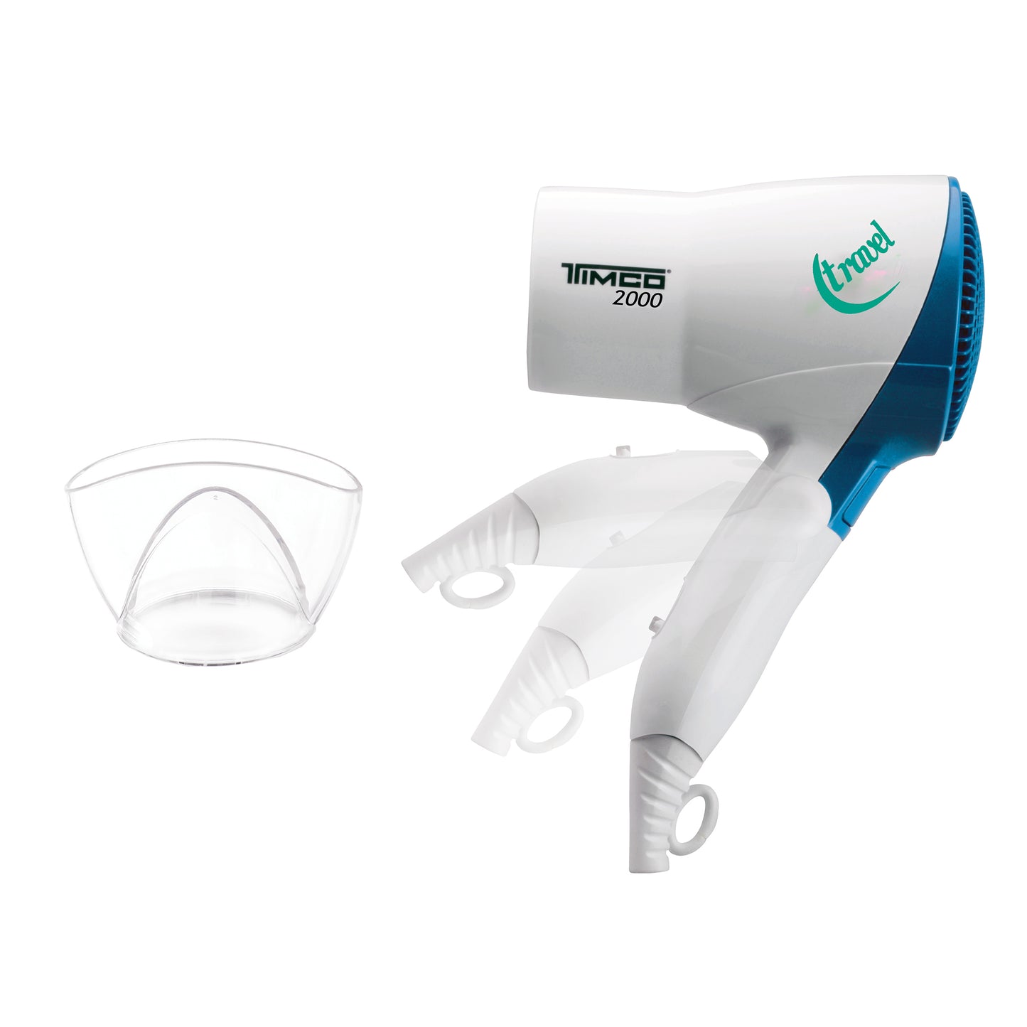 Secadora de Cabello Plegable Portatil Ideal para Viaje 1 Boquilla Timco TRA-2000