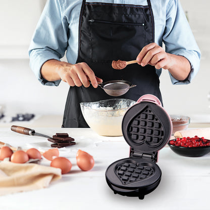 Wafflera Eléctrica para Waffles Estilo Belga Waffles de Corazon Maquina con Plancha Antiadherente Timco WAFL109