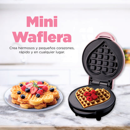 Wafflera Eléctrica para Waffles Estilo Belga Waffles de Corazon Maquina con Plancha Antiadherente Timco WAFL109