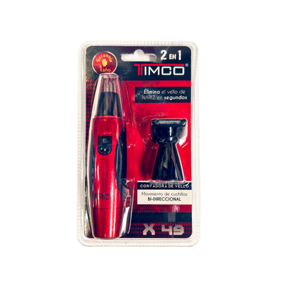 Rasuradora Terminadora Rostro 2 en 1 para Vello de Nariz y Oreja Timco X-49