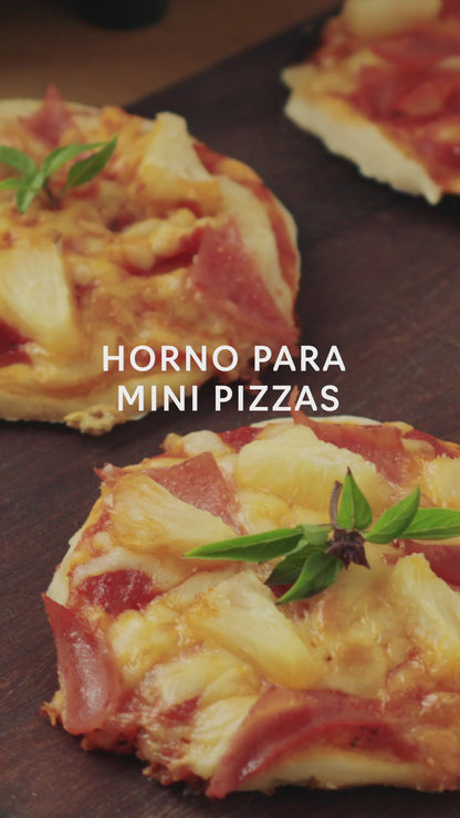 Horno Eléctrico para Pizza Mini Portátil Cerámica 4 Piezas Timco PIZZA4