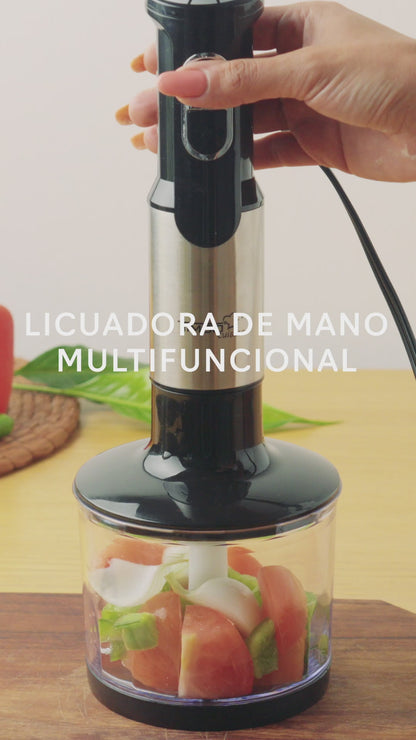 Batidora Multifuncional de Inmersion 4 en 1 Licuadora de Mano Acero Inoxidable Timco BAT2203