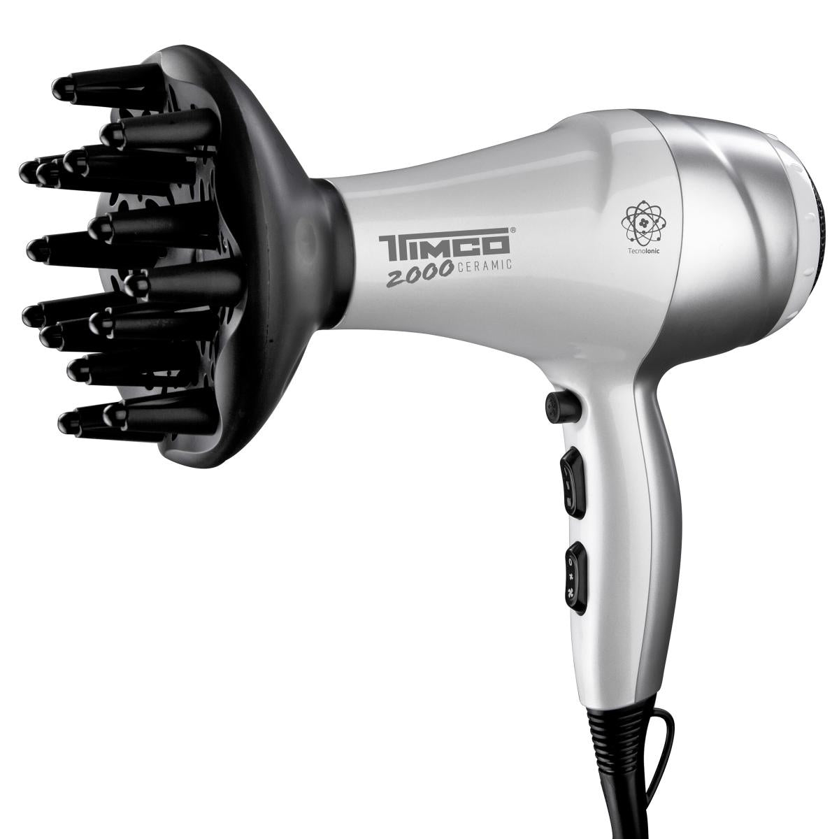 Secadora de Cabello Cerámica Iones con Difusor y Boquilla Timco SIN-2000
