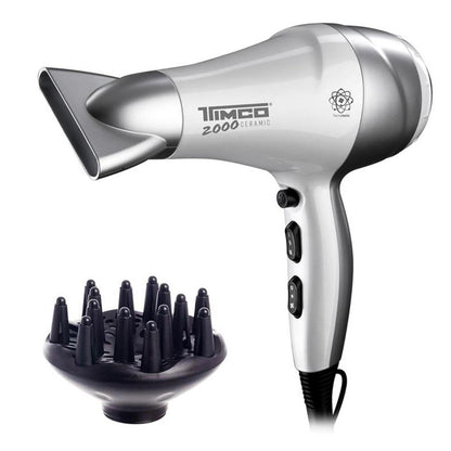 Secadora de Cabello Cerámica Iones con Difusor y Boquilla Timco SIN-2000