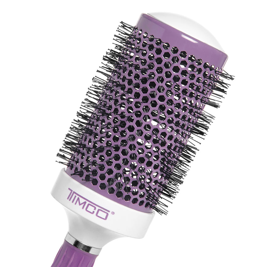 Cepillo de Cabello Térmico Redondo Ceramica Turmalina 2 1/2" Uso Profesional Estetica Timco CTM-4