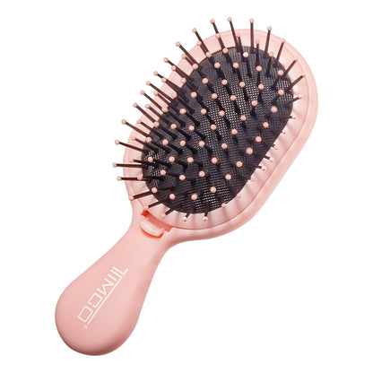 Cepillo Mini de Cabello Desenredante con Espejo tipo Paleta Cojin Removible Timco C6128