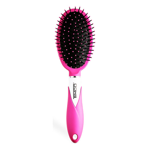 Cepillo de Cabello Ovalado Acolchonado con Mango Ergonómico Neon Brush Timco CAV02
