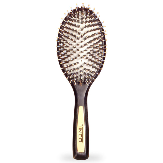 Cepillo de Cabello Desenredante Suave tipo Puercoespin Mango de Madera Timco CWB1006