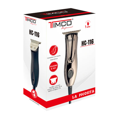 Delineadora Terminadora Eléctrica Maquina de Corte Cabello Barba Uso Profesional Peines Guia de Aumento Timco HC-116