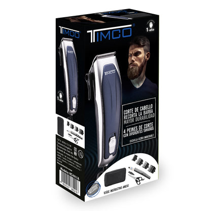 Maquina de Corte Cabello Barba Eléctrica Clipper con Estuche Peines Guia de Aumento Timco HC4911A