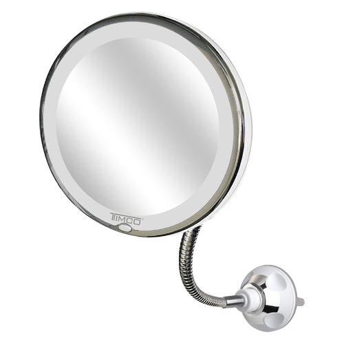 Espejo con Luz Led con Ventosa Aumento 5x Ideal para Maquillaje Skincare Timco ESP-439
