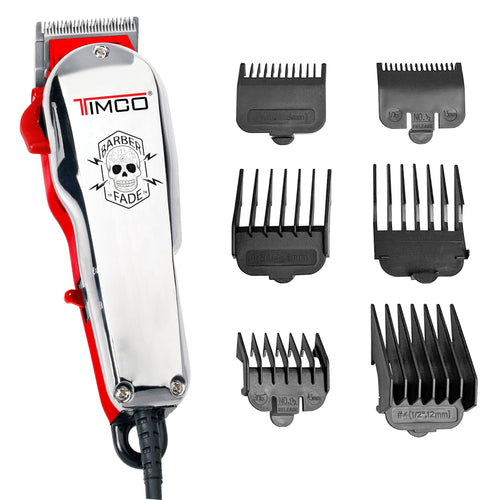 Maquina de Corte Cabello Barba Eléctrica Uso Profesional Clipper Motor Magnetico Peines Guia de Aumento Timco HC-222
