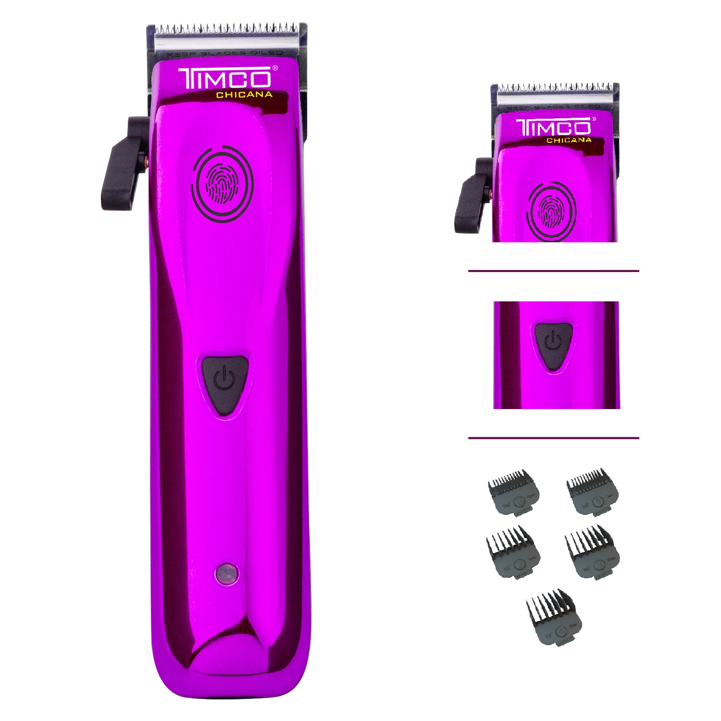 Maquina de Corte Cabello Barba Inalámbrica Uso Profesional Peines Guia de Aumento Timco HC80M