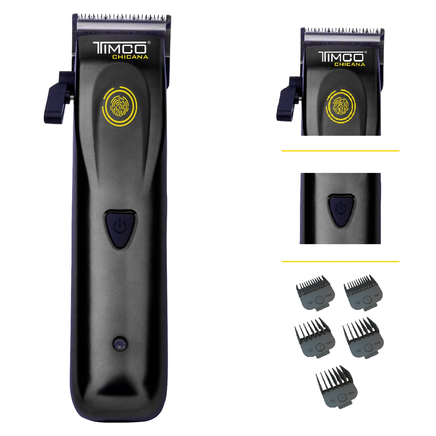 Maquina de Corte Cabello Barba Inalámbrica Uso Profesional Peines Guia de Aumento Timco HC80N