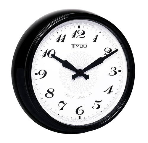 Reloj de Pared Analógico Estilo Contemporáneo Marco de Aluminio Cubierta de Vidrio Timco HYW118N