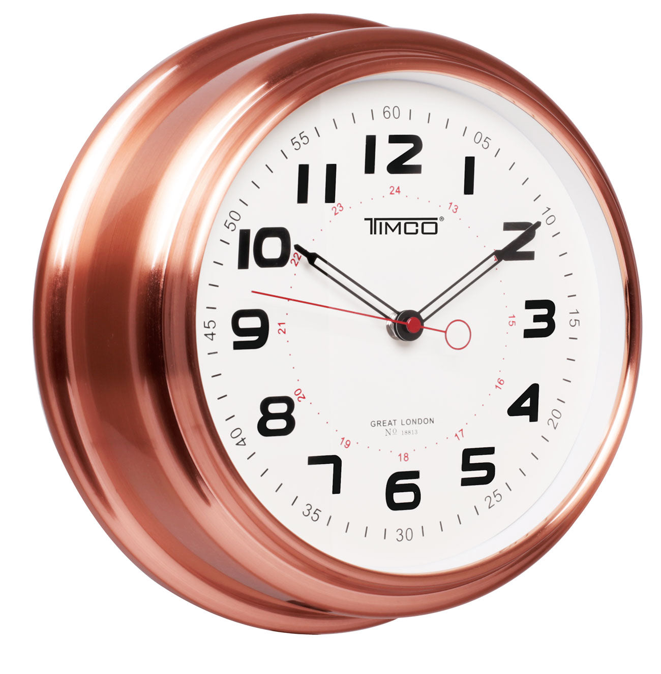 Reloj de Pared Analógico Estilo Retro Europeo Marco de Cobre Timco HYW183